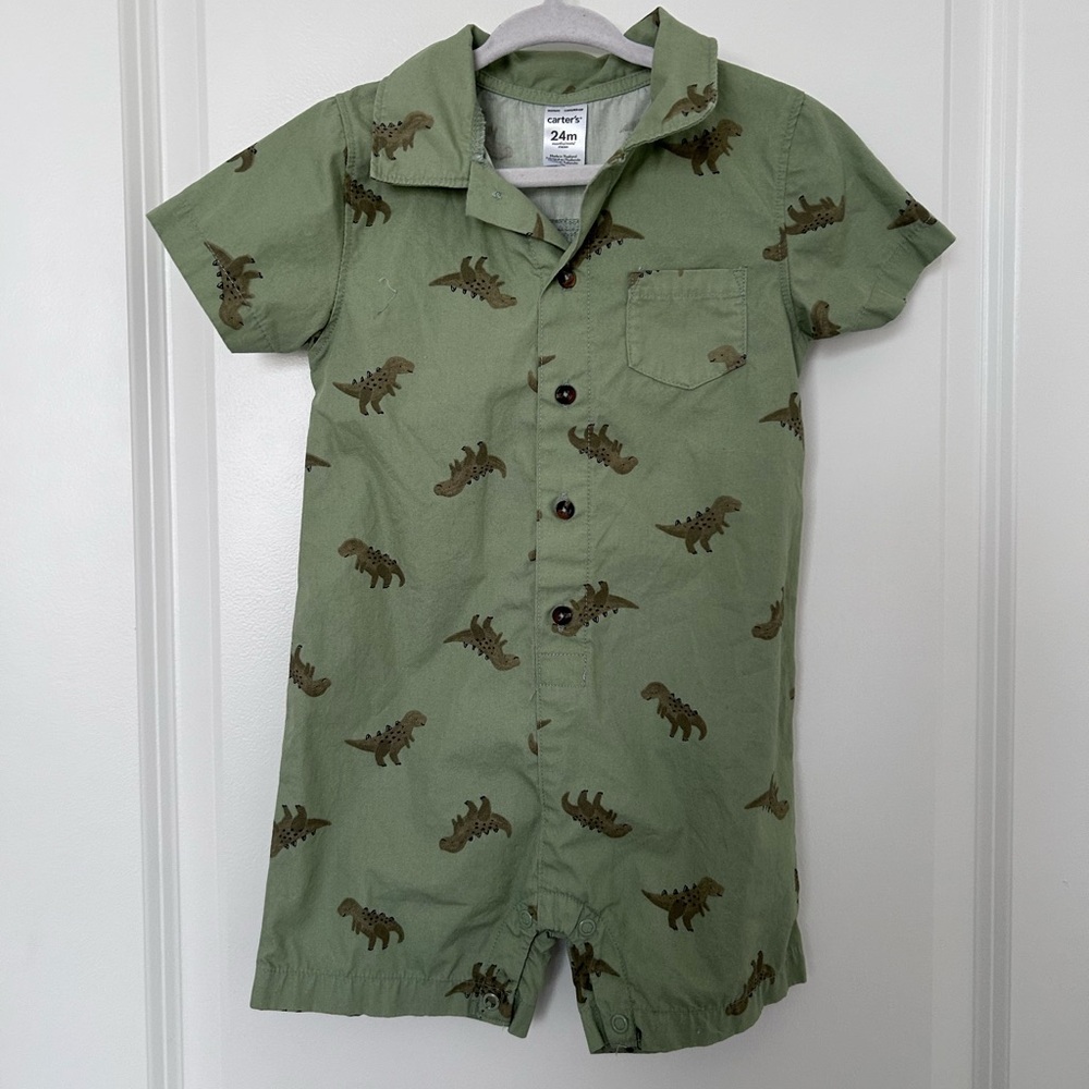 Carter's Green Dinosaur Bodysuit